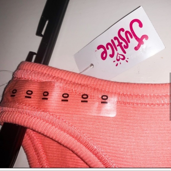 New Justice Peach Tank Top Girls Size 10 - Picture 3 of 11